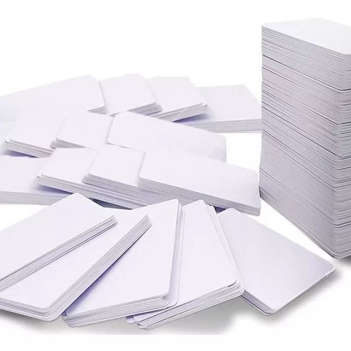 KUANGYE - Pack 100 Tarjetas Credenciales Blanco Pvc Para Impresoras