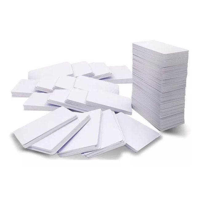 KUANGYE - Pack 100 Tarjetas Credenciales Blanco Pvc Para Impresoras