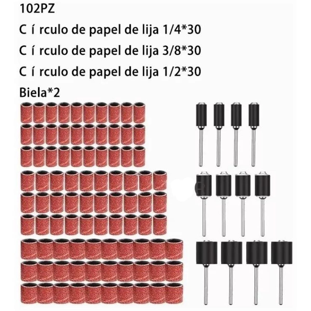 KUANGYE - Lijas Y Mandriles 3/8 1/2 1/4 Para Dremel Mototool 102 Pcs
