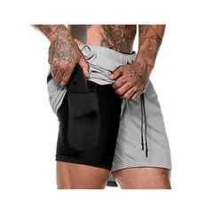 OEM - Short Gimnasio Hombre Con Calza Y Bolsillo Para Celular