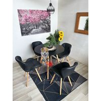 Comedor Ucrania (Mesa 80DMelamina + 4 Sillas Radar NEGRO)