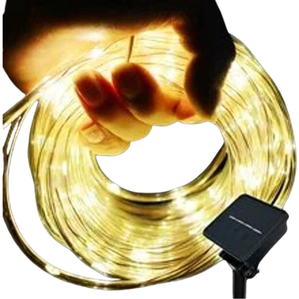 GENERICO - Manguera Led Solar Calido Amarillo Navidad 10 Metros