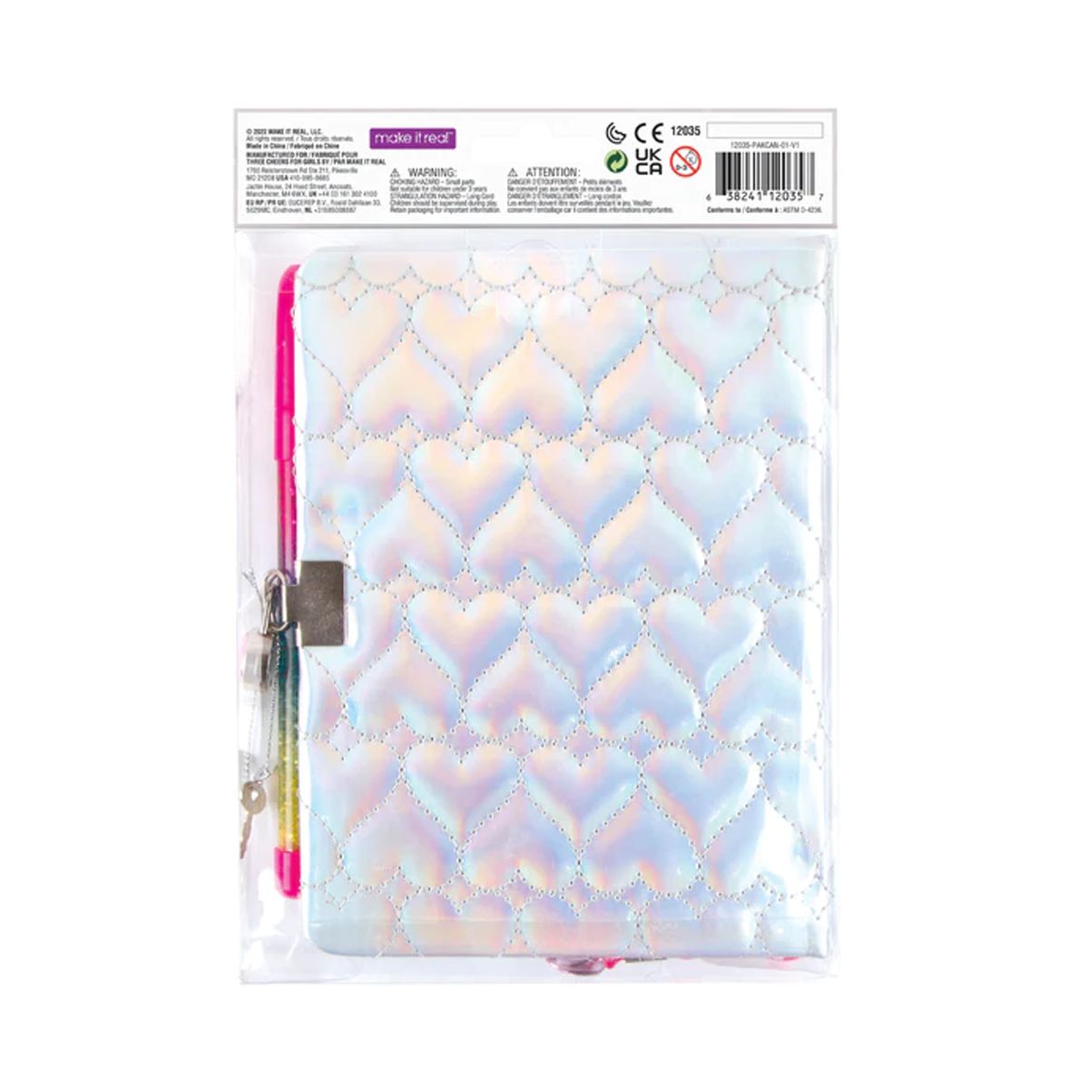 MAKE IT REAL - Diario Acolchado Corazones Tornasol Make It Real