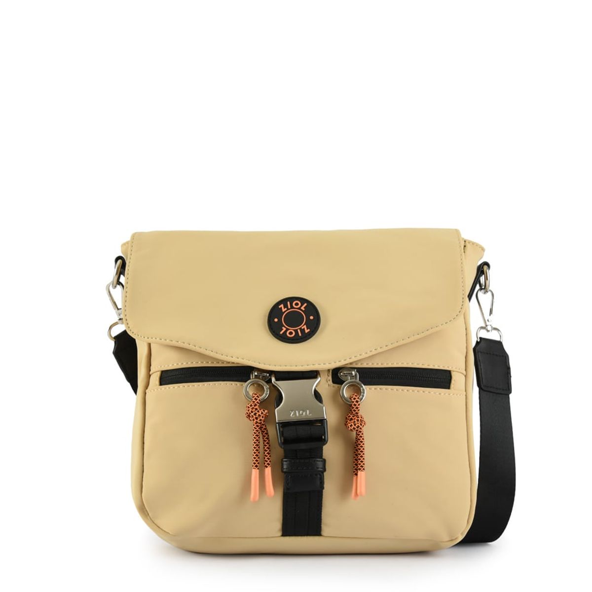 ZIOL - Cartera bandolera con tapa elvas mediana beige oscuro