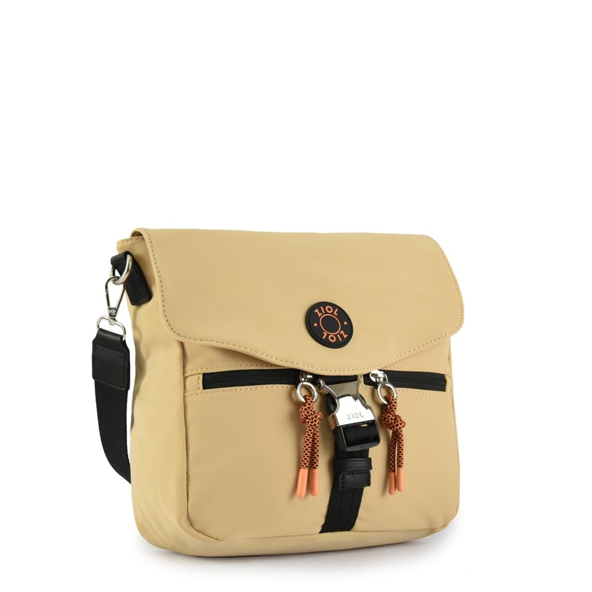 ZIOL - Cartera bandolera con tapa elvas mediana beige oscuro