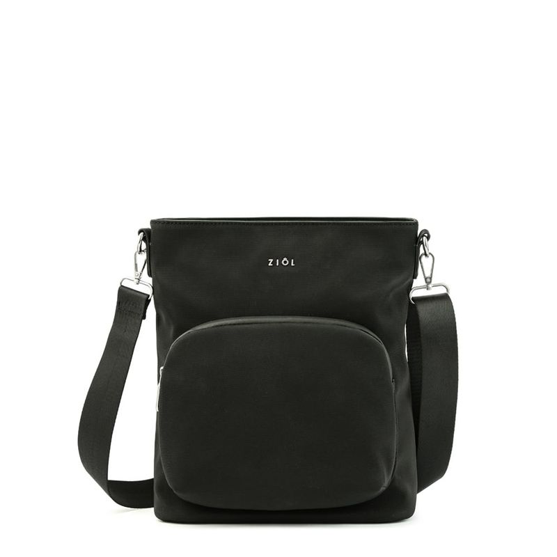 ZIOL - Cartera bandolera mediana mosset negro