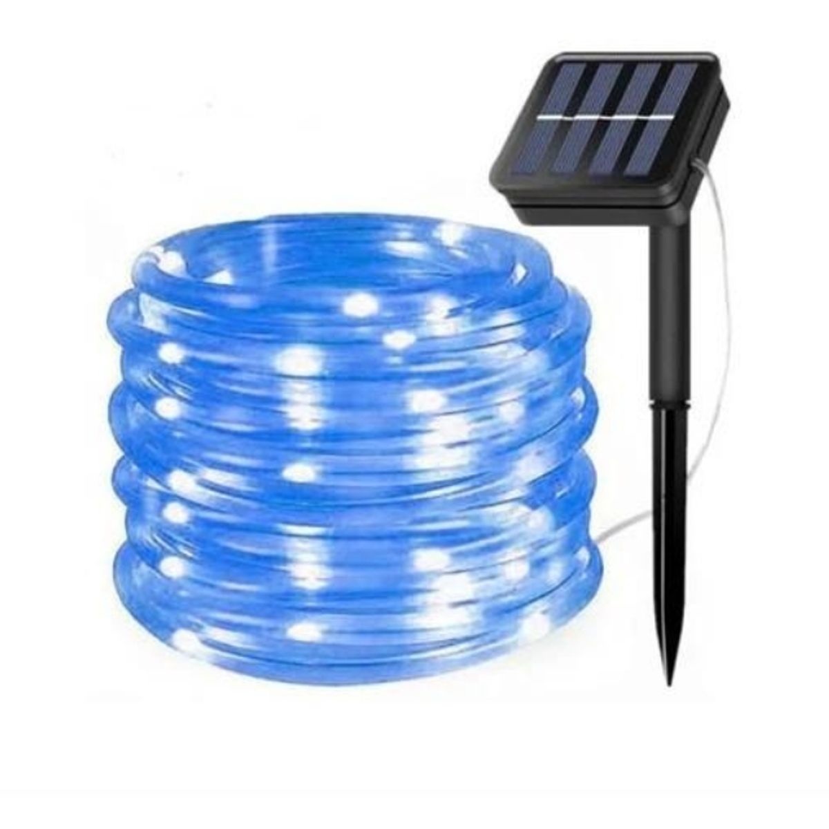 GENERICO - Luces Guirnalda Manguera Hada Solar 100 Led 10 Metros AZUL