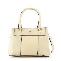 ZIOL - Cartera dos asas pequeña amina blanco crudo
