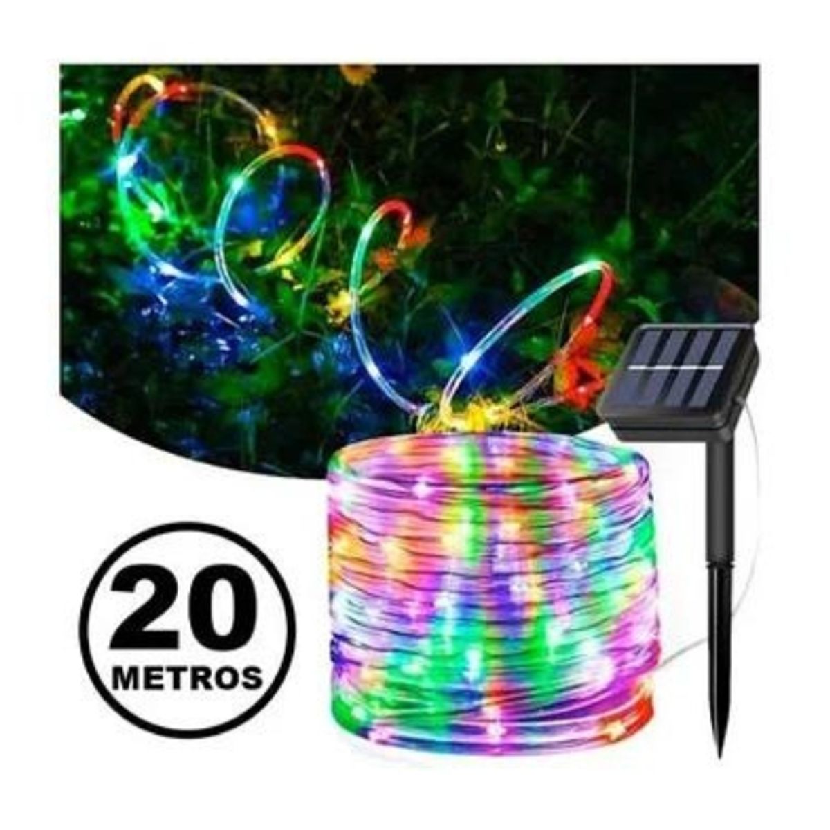 GENERICO - Manguera Led Solar Navideña Luces Solares Navidad 200led 20m