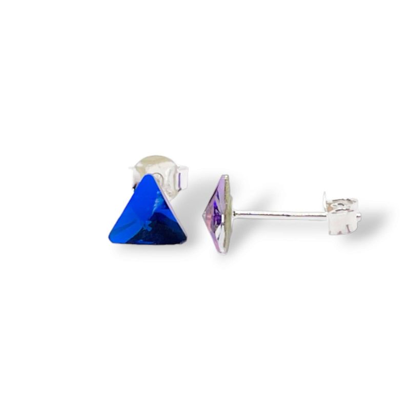 GENERICO - Aros de Plata Triangulo Morado Tornasol