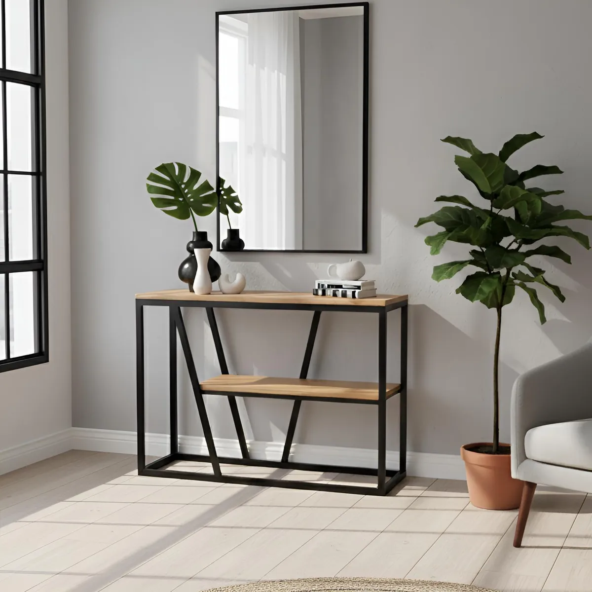 ILOFT - Mesa arrimo de roble Morella L ILOFT