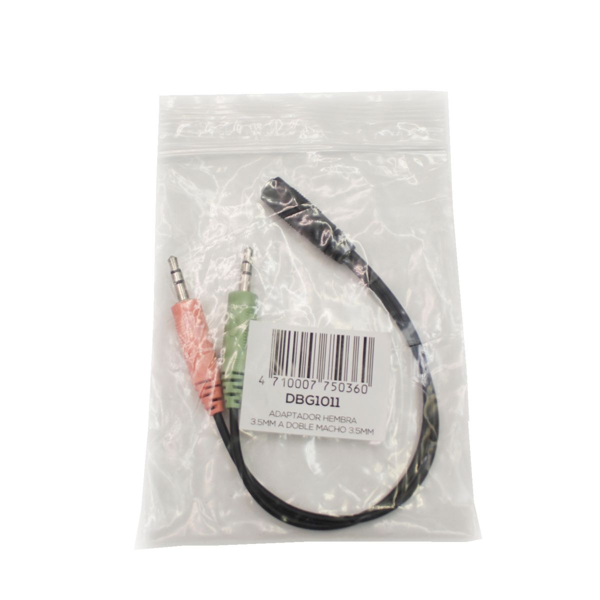 DBLUE - Cable Adaptador de Audio Jack 3.5 mm a Jack Doble Macho