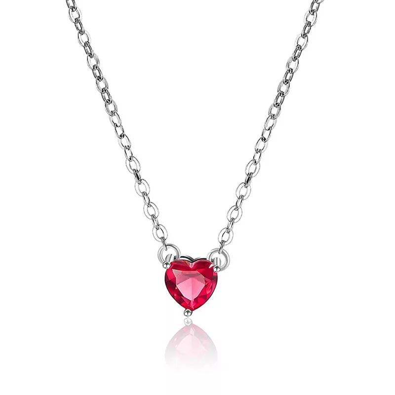 TODOJOYAS - Collar Mini Corazon Cristal Rojo
