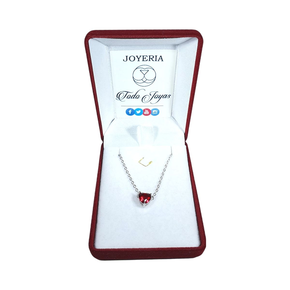 TODOJOYAS - Collar Mini Corazon Cristal Rojo
