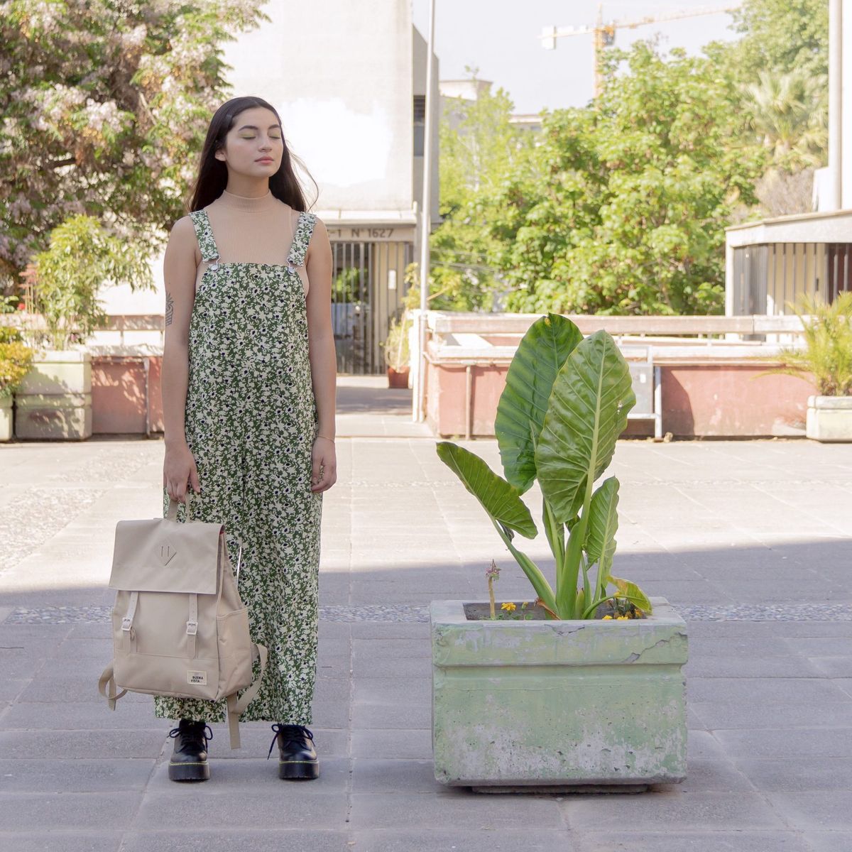 BUENAVISTA - Mochila Impermeable para Notebook 15″ Square M Verde Manzana