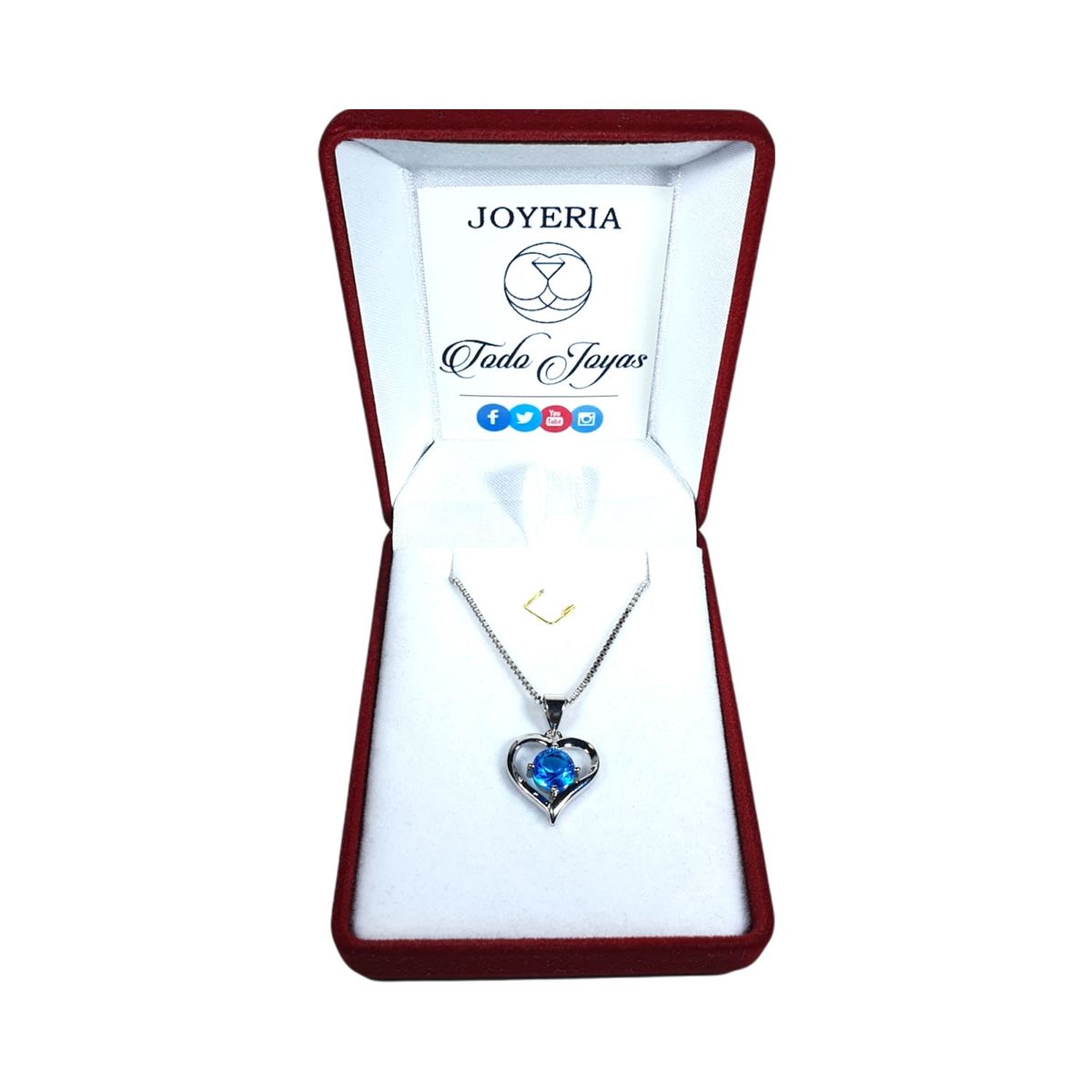 TODOJOYAS - Collar Corazon Elegante Azul
