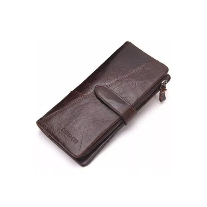 CONTACT - Billetera De Cuero Larga Marca Contacts Modelo N1103 Coffee