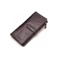 CONTACT - Billetera De Cuero Larga Marca Contacts Modelo N1103 Coffee