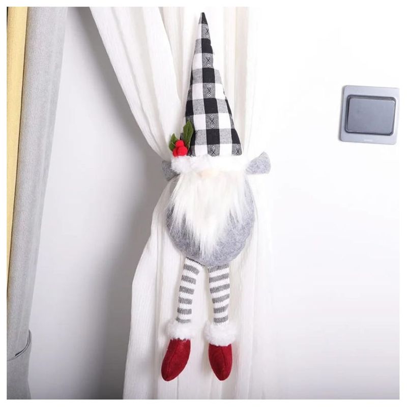 GENERICO - MUÑECO ADORNO DE NAVIDAD TAPADOR DE CORTINA PASCUERO GRIS
