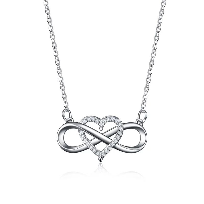 TODOJOYAS - Collar Infinito Corazon Plateado
