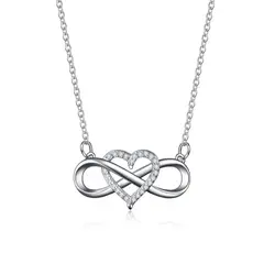 TODOJOYAS - Collar Infinito Corazon Plateado