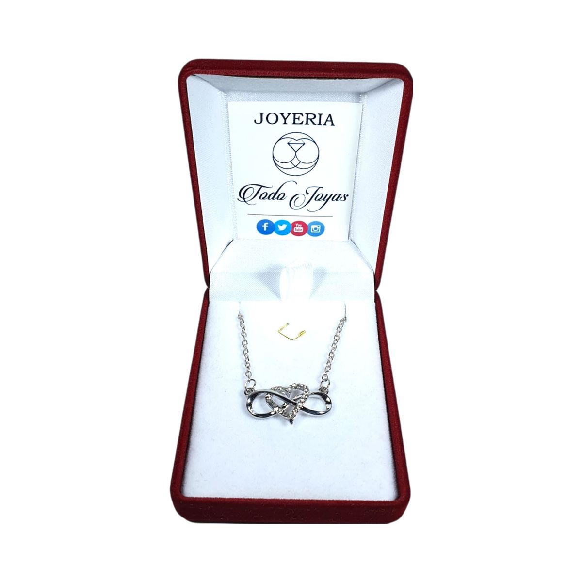 TODOJOYAS - Collar Infinito Corazon Plateado