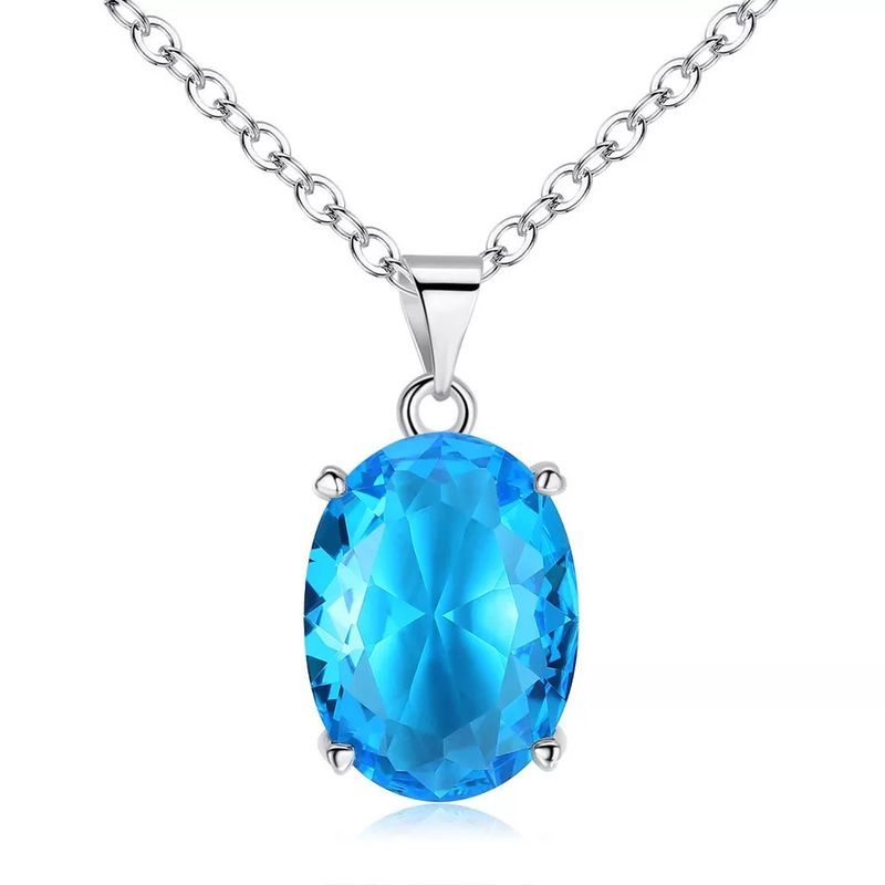 TODOJOYAS - Collar Cristal Ovalo Azul