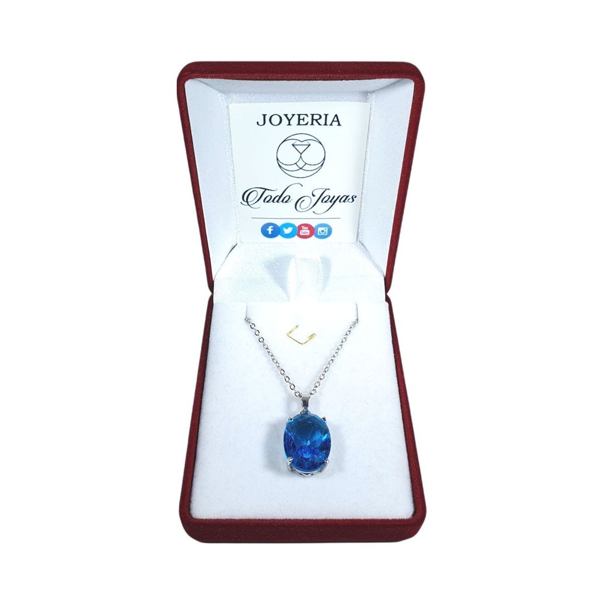 TODOJOYAS - Collar Cristal Ovalo Azul