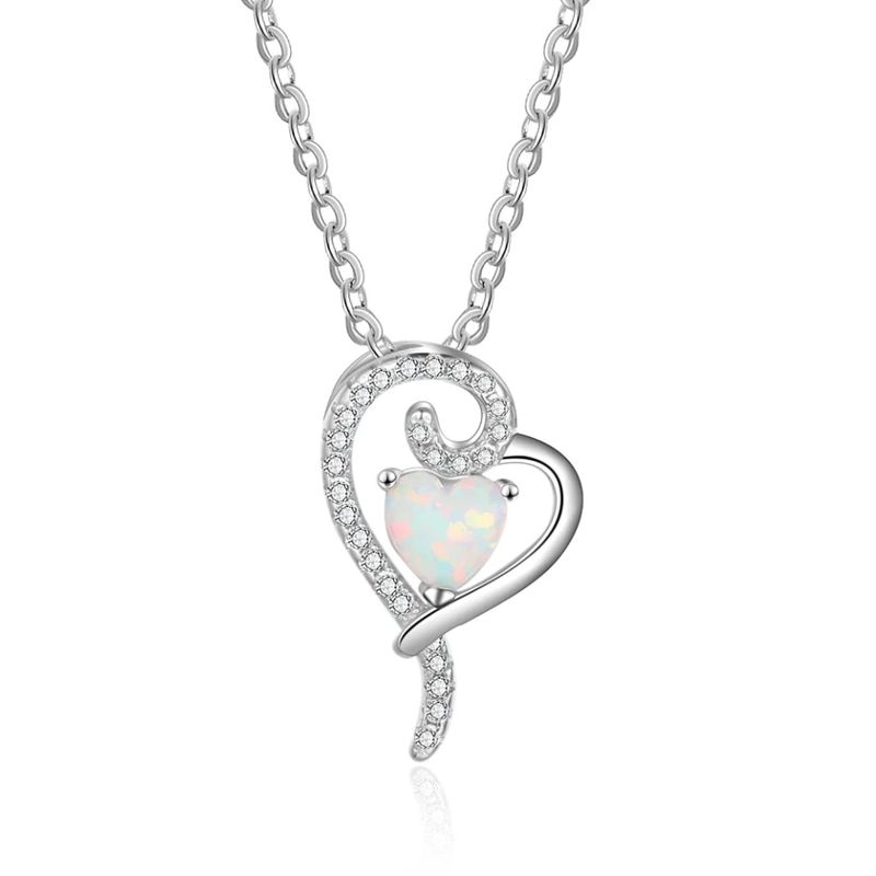 TODOJOYAS - Collar Corazon Opal Circones