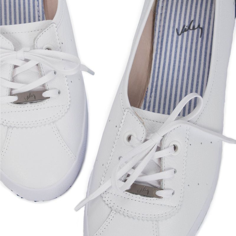 VELEZ Vélez Tenis Planos Atenas De Cuero Para Mujer Casual Blanco