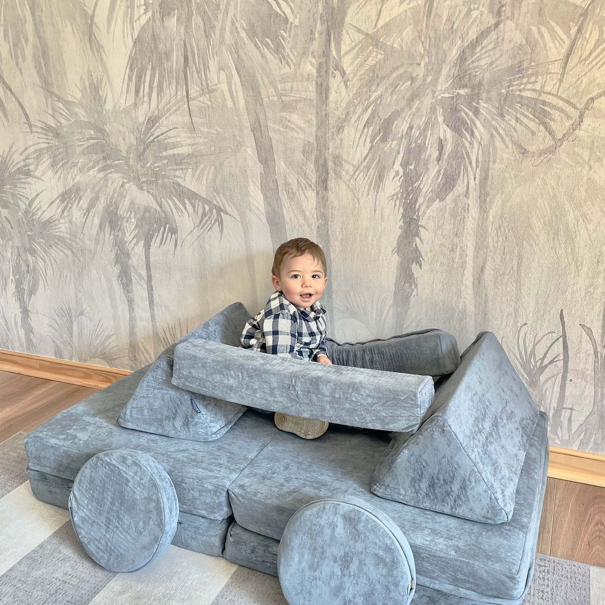 BLOKIDS - Sillón De Juegos Modular Mini Blokid Para Niños Azul Piedra