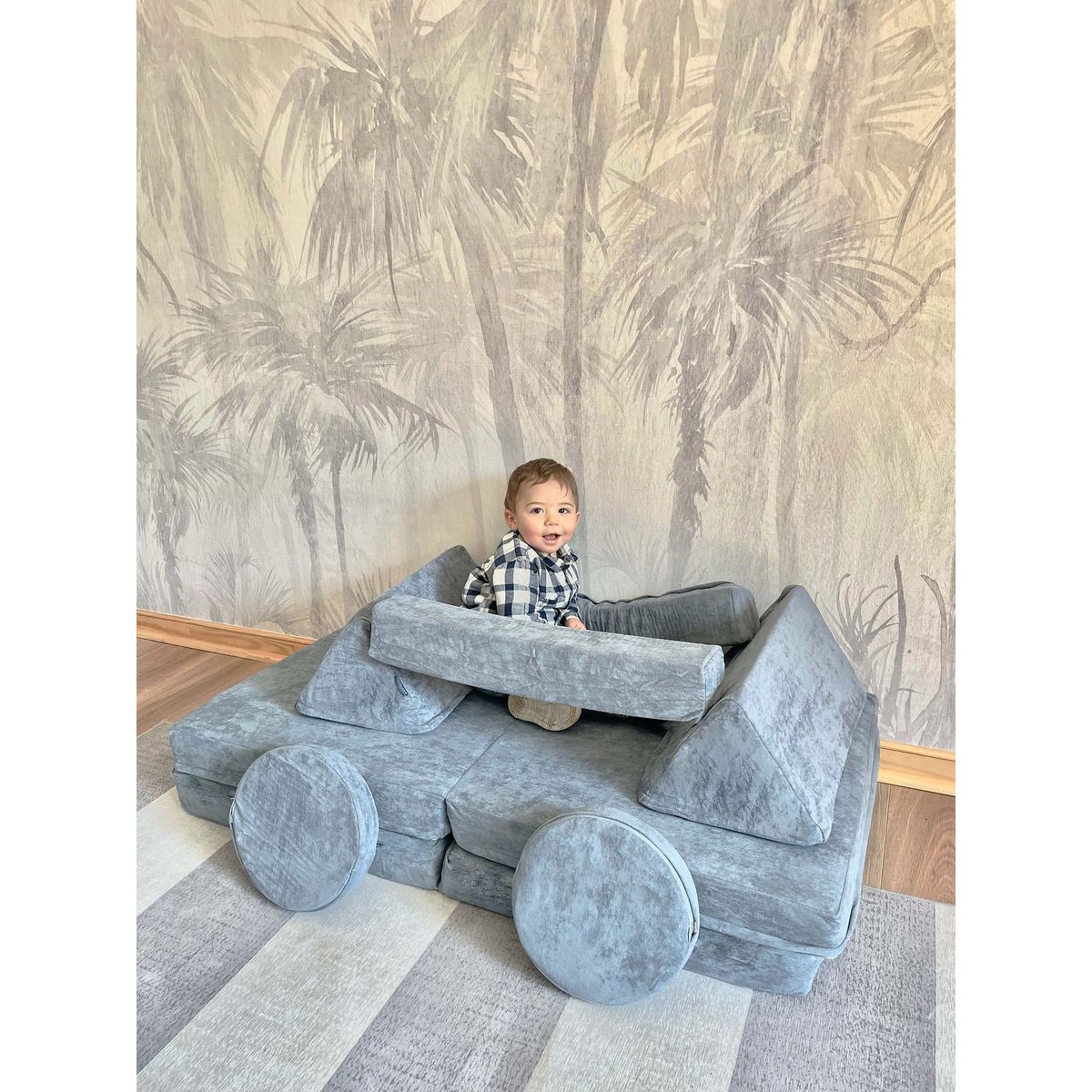 BLOKIDS - Sillón De Juegos Modular Mini Blokid Para Niños Azul Piedra