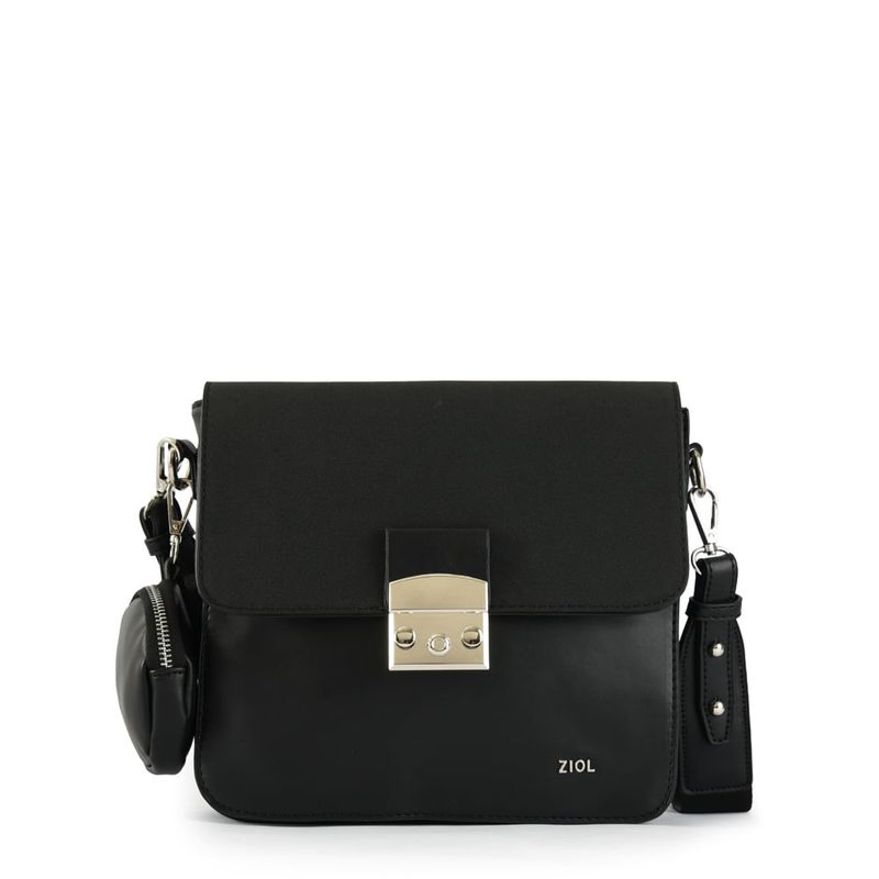ZIOL - Cartera bandolera con tapa mediana gerbera negro