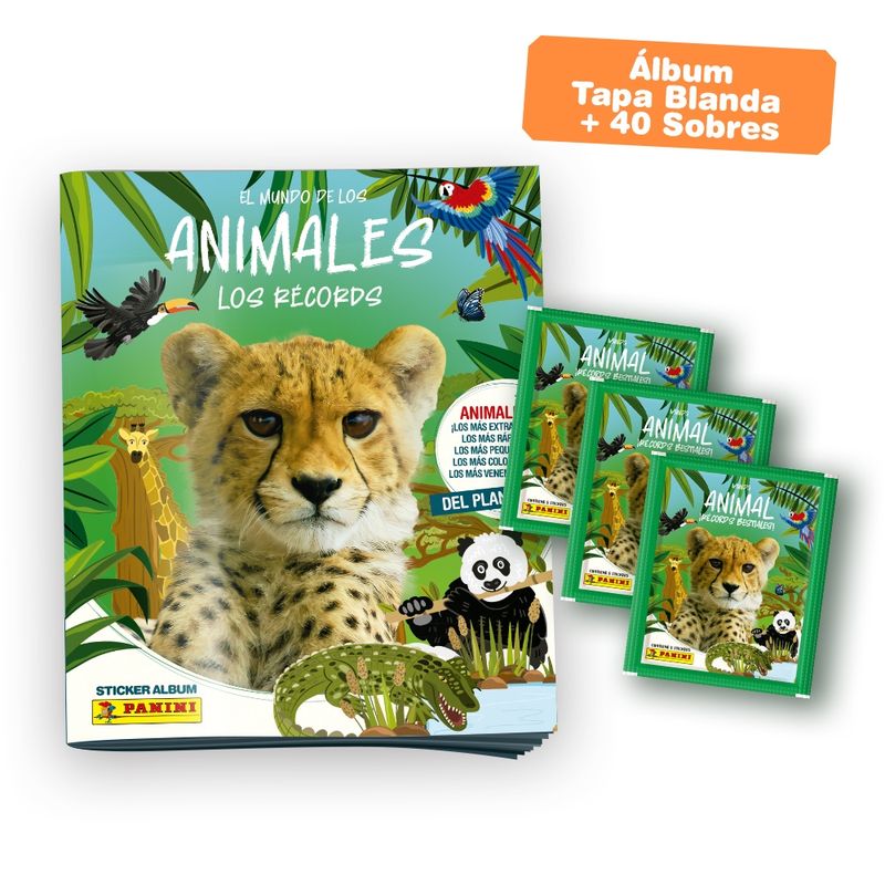 PANINI CHILE - Pack El Mundo de los Animales (Álbum + 40 Sobres)
