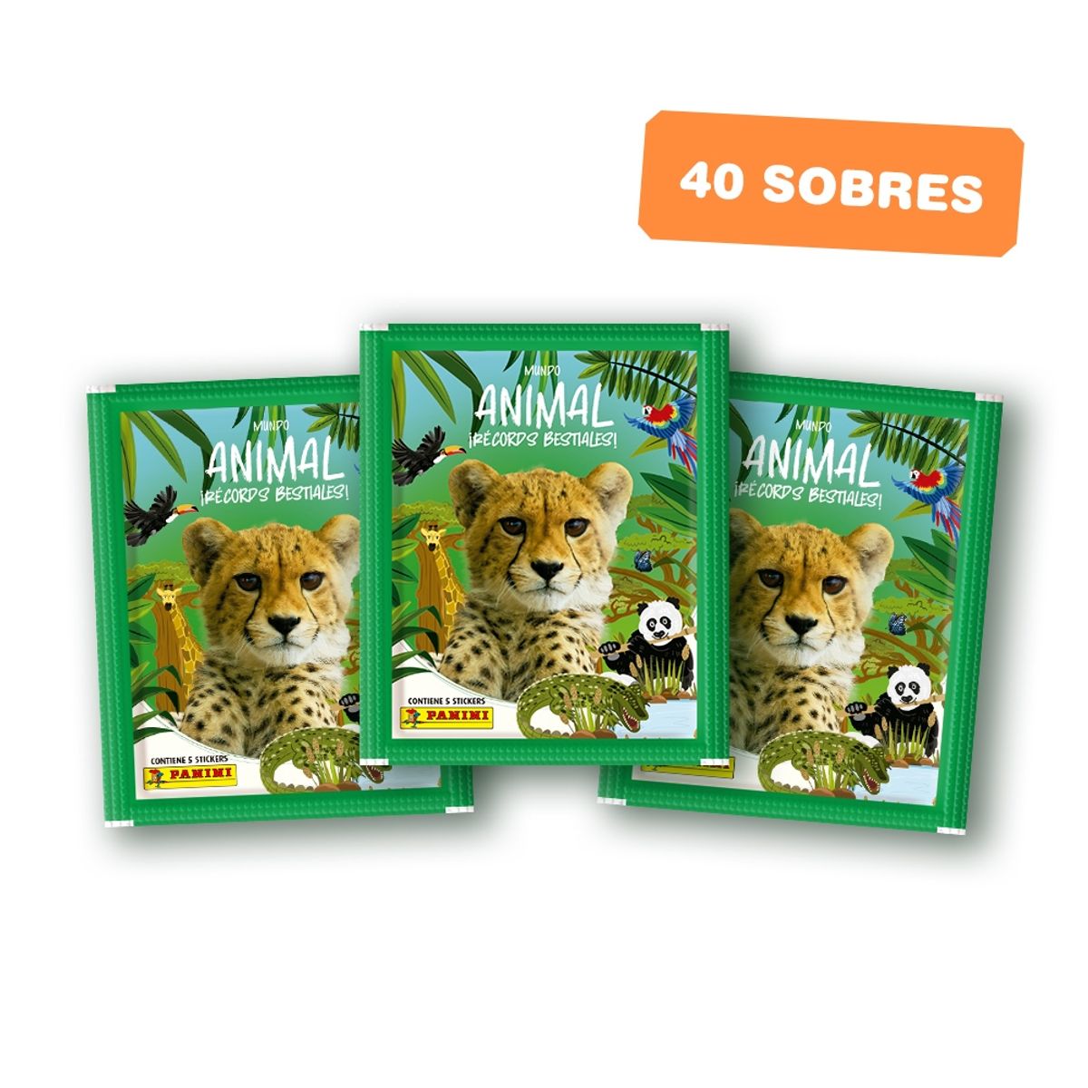 PANINI CHILE - Pack El Mundo de los Animales (40 Sobres)