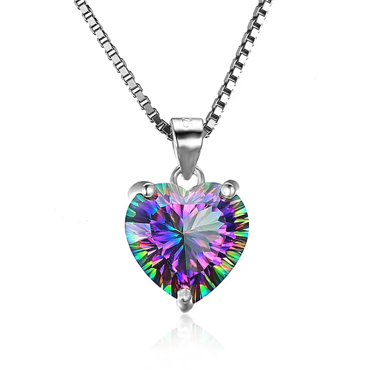TODOJOYAS - Collar Mini Corazon Cristal Tornasol