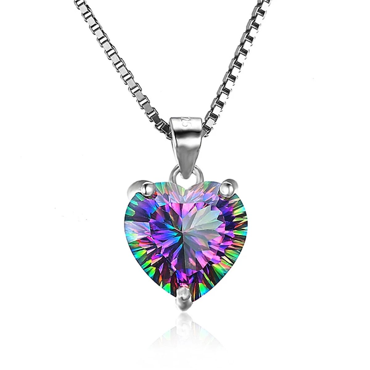 TODOJOYAS - Collar Mini Corazon Cristal Tornasol