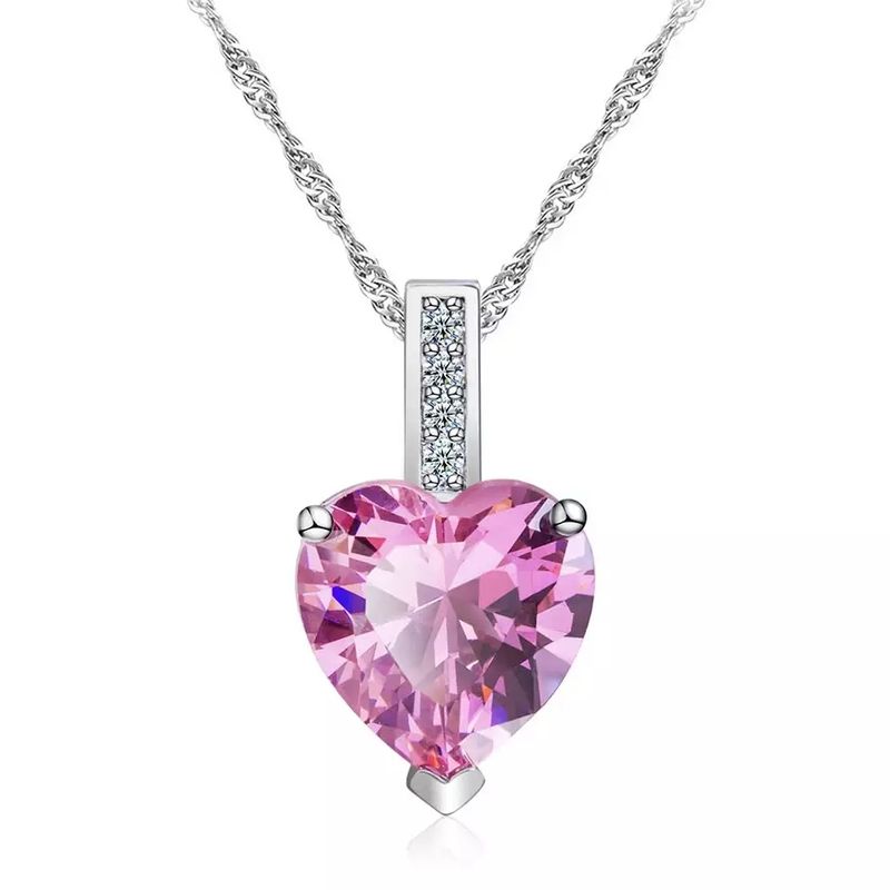 TODOJOYAS - Collar Corazon Cristal Rosa Circones