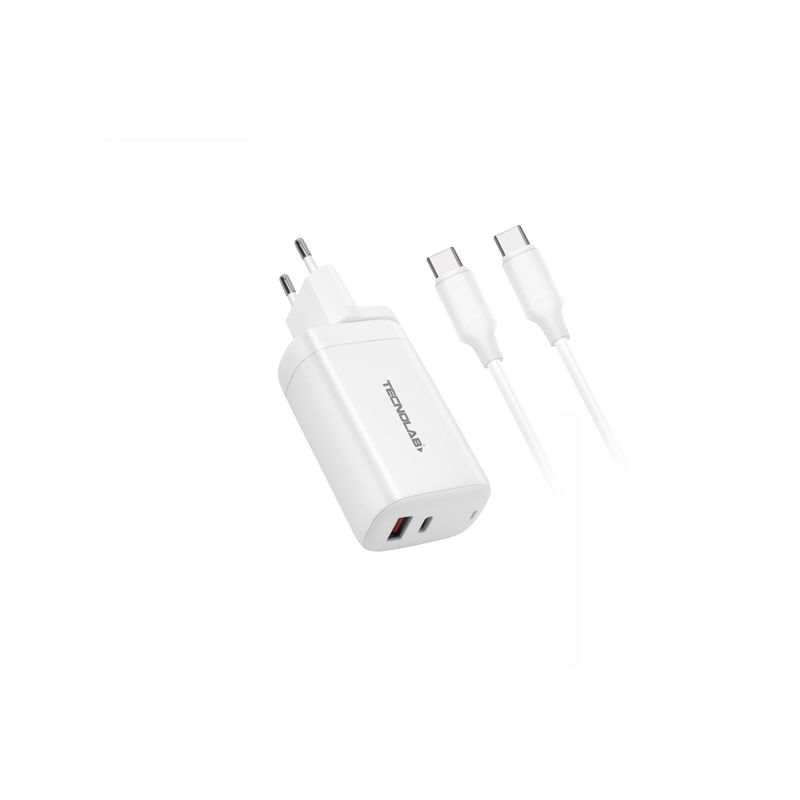 TECNOLAB - Cargador de Pared QC 3.0 + PD Con Cable Tipo C a Tipo C