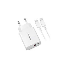 TECNOLAB - Cargador de Pared QC 3.0 + PD Con Cable Tipo a Tipo C 20W