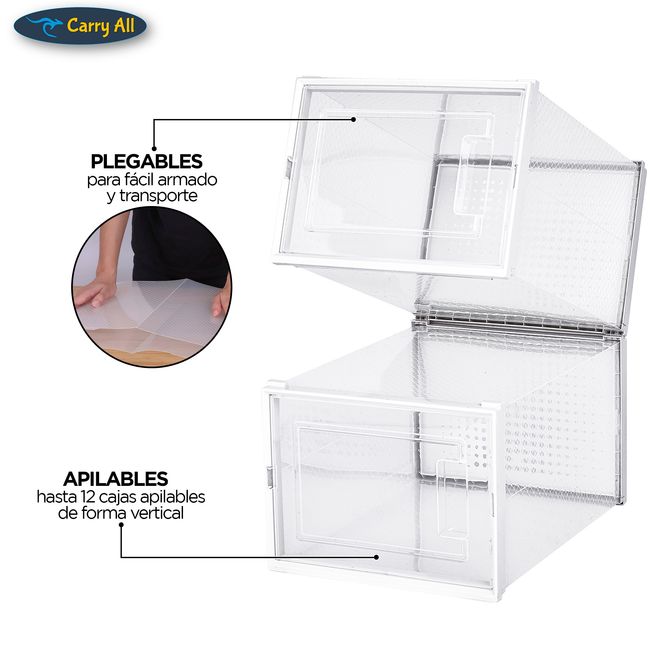 CARRY ALL - Pack 6 Cajas Organizadoras Apilables Plegables Talla L