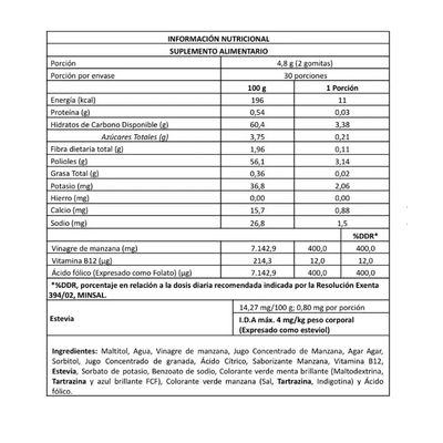 Imagen 2 del producto Pure Body Vinagre de Manzana B12 Ácido Fólico - 60 Gummies Veganas.