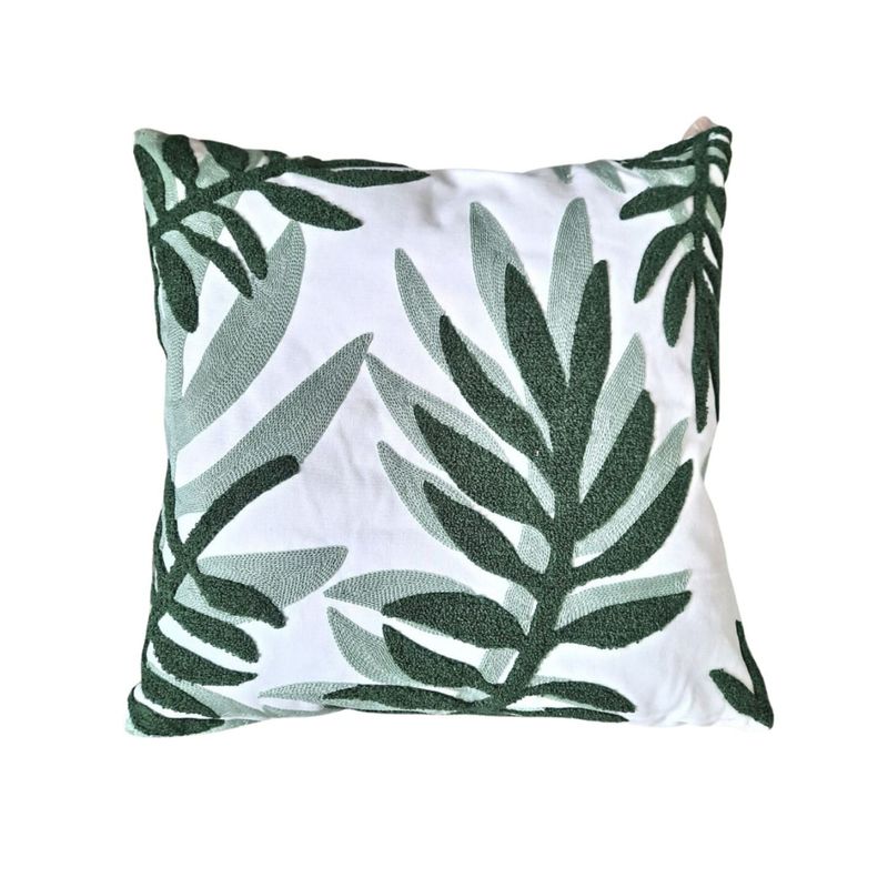 LOVE HOME DECO & LIVING - Cojin de Lino Bordado Hojas