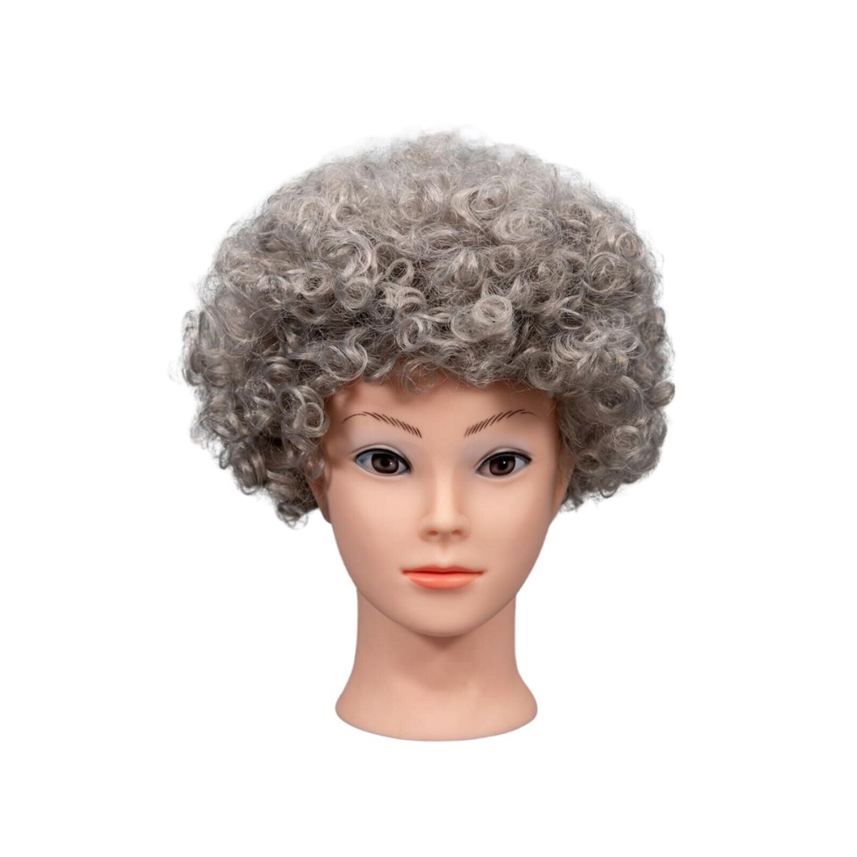GENERICO - Peluca afro Plata Adultos Niños Niñas Halloween Cosplay