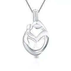 TODOJOYAS - Collar Plata 925 Ovalo Mama Hijo Perla