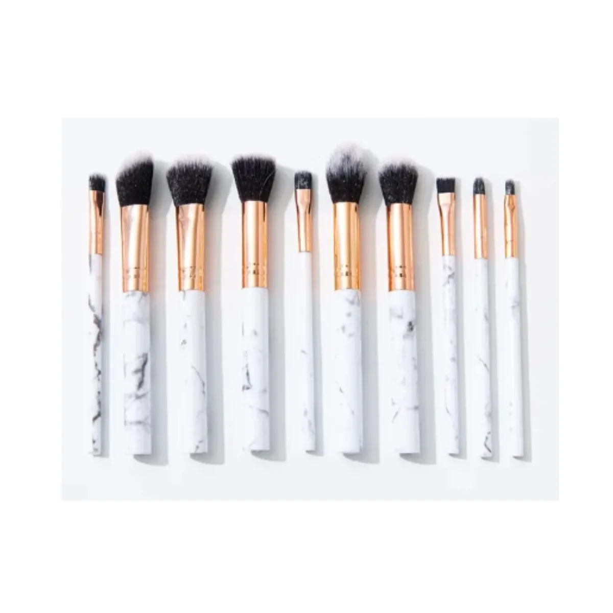 GENERICO - Set 10 Brochas Para Maquillaje Diseño Mármol