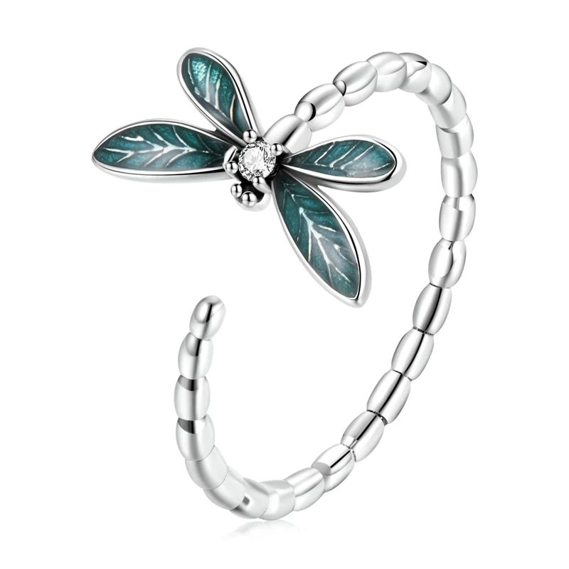 TODOJOYAS - Anillo Plata 925 Libelula Verde