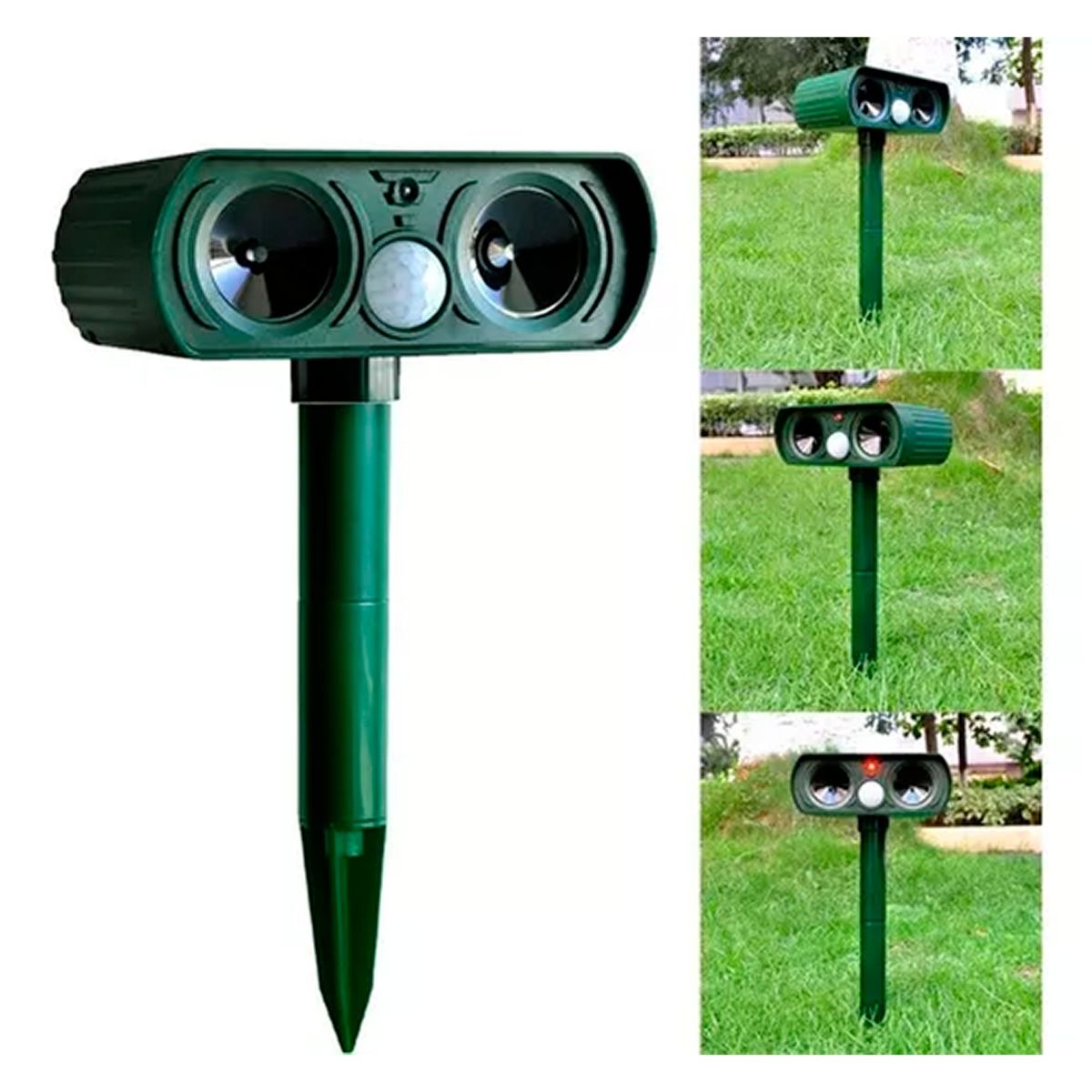 ESHOPANGIE - Repelente Gatos Perros Plagas De Jardin Ultrasonico Solar walle