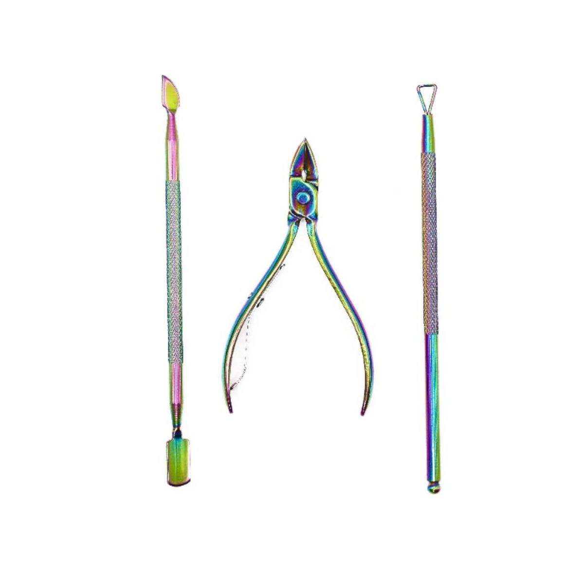 GENERICO - Set Corta Cutículas +  Repujadores 3 Piezas