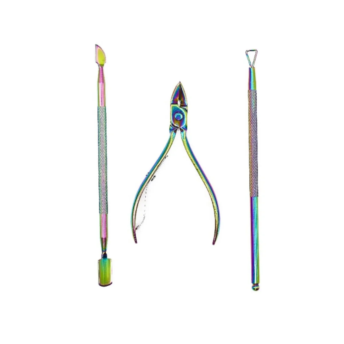 GENERICO - Set Corta Cutículas +  Repujadores 3 Piezas